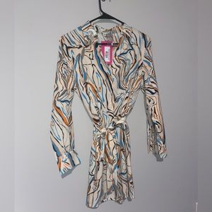 NWT multi-colored shirt dress